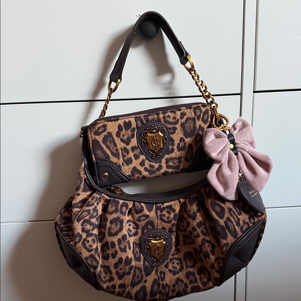 Juicy Couture Leopard Hobo bag set with wallet